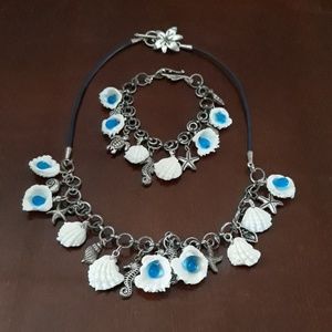 Handmade shell and charm set